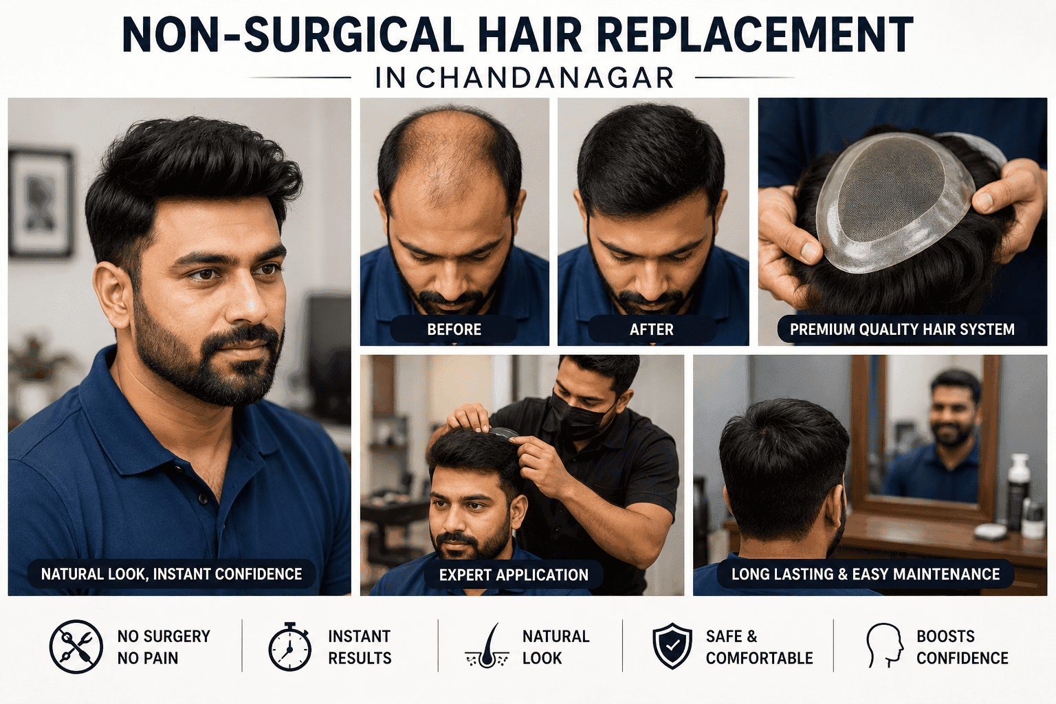 Non surgical hair replacement